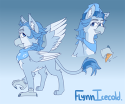 Size: 3000x2500 | Tagged: safe, artist:xasslash, imported from derpibooru, oc, oc only, oc:flynn the icecold, griffon, bandana, beanie, eyebrow piercing, facial piercing, hat, male, piercing, simple background, solo