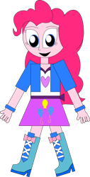 Size: 492x967 | Tagged: safe, artist:rupahrusyaidi, imported from derpibooru, pinkie pie, equestria girls, 1000 hours in ms paint, boots, clothes, high heel boots, shirt, shoes, simple background, skirt, solo, transparent background