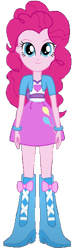 Size: 168x570 | Tagged: safe, artist:liggliluff, artist:rupahrusyaidi, edit, edited screencap, imported from derpibooru, screencap, pinkie pie, equestria girls, background removed, boots, clothes, high heel boots, not a vector, shirt, shoes, simple background, skirt, solo, transparent background