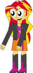 Size: 419x916 | Tagged: safe, artist:rupahrusyaidi, imported from derpibooru, sunset shimmer, equestria girls, 1000 hours in ms paint, boots, clothes, high heel boots, jacket, shirt, shoes, simple background, skirt, solo, transparent background