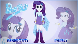 Size: 1280x720 | Tagged: safe, artist:rupahrusyaidi, imported from derpibooru, rarity, equestria girls, belt, boots, clothes, female, high heel boots, ponified humanized pony, shirt, shoes, skirt, solo