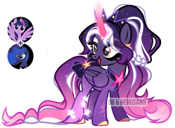 Size: 1280x935 | Tagged: safe, artist:herusann, imported from derpibooru, princess luna, twilight sparkle, alicorn, pony, base used, ethereal mane, eyelashes, female, hoof polish, makeup, mare, simple background, smiling, starry mane, transparent background, twilight sparkle (alicorn)