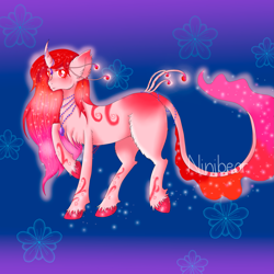 Size: 2449x2449 | Tagged: safe, artist:niniibear, imported from derpibooru, oc, oc only, pony, unicorn, ethereal mane, heterochromia, horn, raised hoof, starry mane, unicorn oc