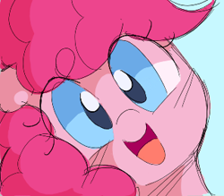 Size: 322x282 | Tagged: safe, artist:parfait, pinkie pie, pony, aggie.io, female, lowres, mare, open mouth, simple background, smiling