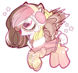 Size: 1417x1330 | Tagged: safe, artist:toffeelavender, imported from derpibooru, oc, oc only, pegasus, pony, base used, clothes, earmuffs, eye clipping through hair, eyelashes, female, flying, mare, open mouth, pegasus oc, simple background, smiling, solo, transparent background