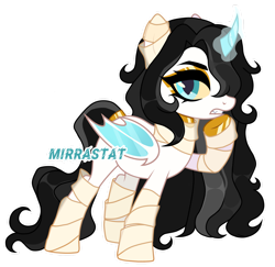 Size: 1280x1244 | Tagged: safe, artist:mirrastat, imported from derpibooru, oc, oc only, alicorn, bat pony, bat pony alicorn, pony, bandage, base used, bat pony oc, bat wings, eyelashes, female, glowing, glowing horn, hoof polish, horn, mare, simple background, solo, thinking, transparent background, wings