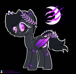 Size: 1280x1245 | Tagged: safe, artist:elberas, imported from derpibooru, oc, oc only, bat pony, pony, base used, bat pony oc, black background, crescent moon, eyelashes, female, laurel wreath, mare, moon, scar, simple background, solo