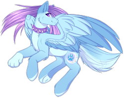 Size: 1411x1117 | Tagged: safe, artist:purplegrim40, imported from derpibooru, oc, oc only, hybrid, pony, choker, colored wings, paws, simple background, smiling, solo, spiked choker, transparent background, two toned wings, underhoof, wings