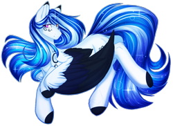 Size: 1401x1019 | Tagged: safe, artist:purplegrim40, imported from derpibooru, oc, oc only, oc:marie pixel, pegasus, pony, colored hooves, colored wings, ethereal mane, female, heterochromia, mare, pegasus oc, simple background, solo, starry mane, transparent background, two toned wings, wings