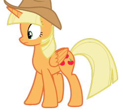 Size: 935x855 | Tagged: safe, artist:estories, artist:foxyfell1337, imported from derpibooru, applejack, twilight sparkle, alicorn, pony, alicornified, alternate hairstyle, applecorn, race swap, simple background, solo, transparent background, twilight sparkle (alicorn)