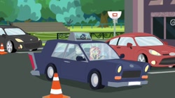 Size: 1200x675 | Tagged: safe, artist:thatradhedgehog, edit, edited screencap, imported from derpibooru, screencap, sunset shimmer, human, driving miss shimmer, equestria girls, equestria girls series, car, trabant