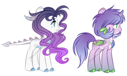 Size: 528x319 | Tagged: safe, artist:oniponii, artist:peaceouttopizza23, imported from derpibooru, dracony, hybrid, base used, colored hooves, dragon wings, duo, female, horn, horns, interspecies offspring, mare, offspring, parent:rarity, parent:spike, parents:sparity, simple background, spaded tail, tail, transparent background, watermark, wings