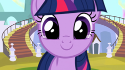 Size: 1920x1080 | Tagged: safe, imported from derpibooru, screencap, twilight sparkle, pony, unicorn, season 3, the crystal empire, adorkable, close-up, cute, dork, female, happy, looking at you, mare, smiling, solo, twiabetes, unicorn twilight