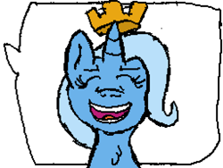 Size: 1024x768 | Tagged: safe, artist:xppp1n, imported from ponybooru, trixie, clash royale, crown, dialogue box, female, flipnote studio, jewelry, laughing, mare, regalia, solo