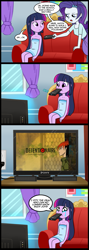 Size: 713x2000 | Tagged: safe, artist:madmax, edit, imported from derpibooru, rarity, twilight sparkle, human, equestria girls, comic, crying, dead meme, detentionaire, exploitable meme, i pity the dead who can no longer know such joys, lee ping, liquid pride, meme, old meme, remote, what's wrong with this place