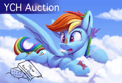 Size: 1600x1095 | Tagged: safe, artist:tsitra360, imported from derpibooru, rainbow dash, pegasus, cloud, commission, micro, on a cloud, sitting, sitting on a cloud, sitting on nose, wip, your character here