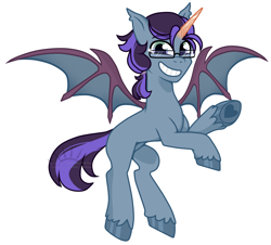 Size: 2908x2629 | Tagged: safe, artist:nekomellow, imported from derpibooru, oc, oc only, oc:count patagium, bat pony, pony, glasses, simple background, solo, transparent background