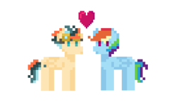 Size: 3122x1836 | Tagged: safe, artist:turboswifter, imported from derpibooru, rainbow dash, oc, oc:turbo swifter, canon x oc, goggles, pixel art, simple background, transparent background