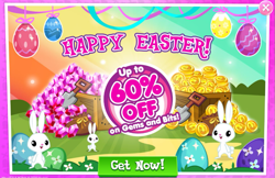 Size: 1039x674 | Tagged: safe, imported from derpibooru, angel bunny, rabbit, advertisement, animal, easter, easter bunny, gameloft, holiday, official, sale