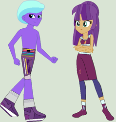 Size: 555x584 | Tagged: safe, artist:matthewjabeznazarioa, imported from derpibooru, ginger owlseye, rubinstein, human, equestria girls, crossover, equestria girls-ified, exeron fighters, exeron outfit, martial arts kids, martial arts kids outfit