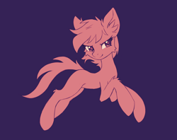 Size: 1564x1240 | Tagged: safe, artist:fajeh, imported from derpibooru, earth pony, pony, ear fluff, female, mare, monochrome, purple background, simple background, solo