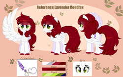 Size: 3722x2324 | Tagged: safe, artist:2pandita, imported from derpibooru, oc, oc only, oc:lavender doodles, pegasus, pony, female, high res, mare, reference sheet, solo