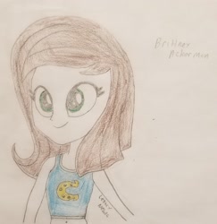 Size: 2839x2920 | Tagged: safe, artist:legacynebula, imported from derpibooru, oc, oc only, oc:brittneigh ackermane, human, equestria girls, cheerleader, female, high res, signature, sketch, smiling, solo, traditional art