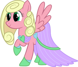 Size: 2634x2277 | Tagged: safe, artist:sdc2012, imported from derpibooru, oc, oc only, oc:caprice, pegasus, pony, female, high res, mare, pegasus oc, raised hoof, simple background, smiling, solo, transparent background, vector