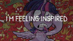 Size: 1280x720 | Tagged: safe, edit, editor:quoterific, idw, imported from derpibooru, big macintosh, twilight sparkle, alicorn, earth pony, pony, friends forever, spoiler:comic, female, floppy ears, grin, male, mare, open mouth, open smile, smiling, spread wings, stallion, text, twilight sparkle (alicorn), wings