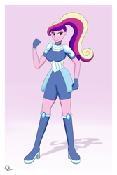 Size: 2400x3600 | Tagged: safe, artist:egstudios93, imported from derpibooru, princess cadance, human, equestria girls, battle suit, breasts, busty princess cadance, clothes, female, solo