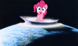 Size: 1280x768 | Tagged: safe, artist:roborg, imported from derpibooru, pinkie pie, asteroid, earth, macro, size difference