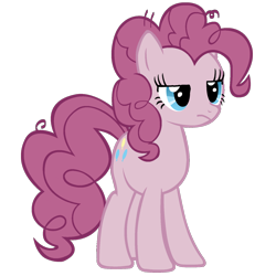 Size: 1600x1600 | Tagged: safe, artist:foxyfell1337, imported from derpibooru, mean pinkie pie, earth pony, pony, the mean 6, clone, female, frown, full body, hooves, lidded eyes, mare, show accurate, simple background, solo, standing, three quarter view, transparent background