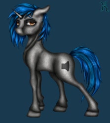 Size: 962x1080 | Tagged: safe, artist:keterglord, imported from derpibooru, oc, oc:homage, pony, unicorn, fallout equestria, floppy ears, horn, looking back, unicorn oc