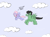 Size: 2732x2048 | Tagged: safe, artist:rawtszy, imported from derpibooru, rainbowshine, oc, oc:anonstallion, pegasus, pony, anon in equestria, anonymous, background pony, caption, cloud, flying, scared, sky, text, transformation