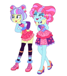 Size: 3211x3628 | Tagged: safe, artist:gmaplay, imported from derpibooru, kiwi lollipop, supernova zap, human, equestria girls, duo, duo female, female, hand on hip, k-lo, postcrush, simple background, su-z, transparent background