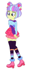 Size: 1900x4595 | Tagged: safe, artist:gmaplay, imported from derpibooru, supernova zap, human, equestria girls, female, rear view, simple background, solo, su-z, transparent background, zettai ryouiki