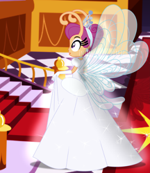 Size: 2673x3088 | Tagged: safe, artist:interstellar-quartz, imported from derpibooru, scootaloo, breezie, fairy, human, equestria girls, breeziefied, clothes, dress, gown, request, solo, species swap