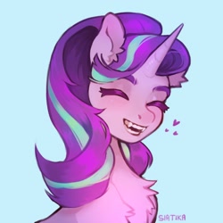 Size: 1508x1508 | Tagged: safe, artist:siatikas, imported from derpibooru, starlight glimmer, pony, unicorn, fangs, smiling, solo, teeth