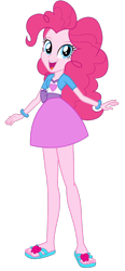 Size: 758x1630 | Tagged: safe, imported from derpibooru, pinkie pie, human, equestria girls, female, simple background, solo, transparent background, vector