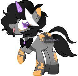 Size: 1011x980 | Tagged: safe, artist:cafne, imported from derpibooru, oc, oc only, pony, unicorn, base used, bowtie, eyelashes, female, horn, mare, raised hoof, simple background, smiling, solo, transparent background, unicorn oc