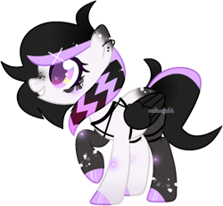 Size: 1248x1148 | Tagged: safe, artist:cafne, artist:mint-light, imported from derpibooru, oc, oc only, pegasus, pony, base used, choker, ear piercing, earring, eyelashes, female, hoof polish, jewelry, mare, pegasus oc, piercing, raised hoof, simple background, smiling, solo, transparent background, wings