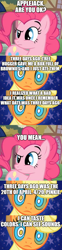 Size: 500x2025 | Tagged: safe, edit, edited screencap, imported from derpibooru, screencap, applejack, pinkie pie, 4/20, 420, brownies, comic, drugged, drugs, food, high, implied tree hugger, screencap comic, stoned