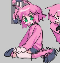 Size: 640x671 | Tagged: safe, artist:professi--onal, imported from derpibooru, oc, oc:fluffle puff, human, blush sticker, blushing, clothes, cute, humanized, looking at you, sweater