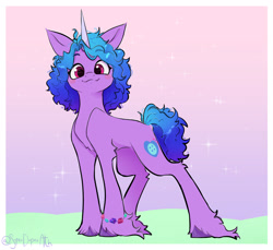 Size: 2492x2283 | Tagged: safe, artist:superduperath, imported from derpibooru, izzy moonbow, pony, unicorn, alternate hairstyle, blushing, cute, g5, izzybetes, looking at you, smiling, solo