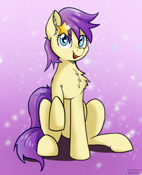 Size: 946x1160 | Tagged: safe, artist:exploretheweb, imported from derpibooru, star dancer, earth pony, pony, chest fluff, cute, female, raised hoof, sitting, solo
