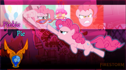 Size: 1367x768 | Tagged: safe, artist:blackgryph0n, artist:cloudshadezer0, artist:firestorm-can, artist:lcpsycho, edit, imported from derpibooru, pinkie pie, earth pony, pony, element of laughter, female, mare, wallpaper, wallpaper edit