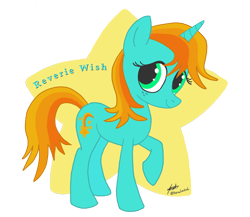 Size: 2300x2000 | Tagged: safe, artist:praisecastiel, imported from derpibooru, oc, oc only, oc:reverie wish, pony, unicorn, care bears, female, freckles, full body, high res, hooves, horn, mare, ponified, raised hoof, signature, simple background, smiling, solo, standing, transparent background, unicorn oc, wish bear