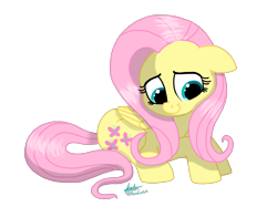 Size: 2732x2048 | Tagged: safe, artist:praisecastiel, imported from derpibooru, fluttershy, pegasus, pony, female, floppy ears, folded wings, high res, looking away, looking down, lying down, mare, prone, simple background, smiling, solo, transparent background, wings