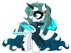 Size: 3243x2405 | Tagged: safe, artist:mirrastat, imported from derpibooru, oc, oc only, alicorn, bat pony, bat pony alicorn, pony, base used, bat pony oc, bat wings, ear piercing, earring, eyelashes, female, horn, jewelry, makeup, mare, open mouth, piercing, pyromancy, simple background, smiling, solo, transparent background, wings