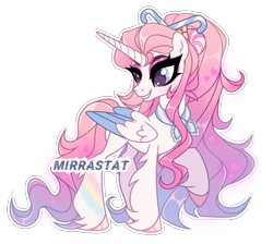 Size: 2500x2237 | Tagged: safe, artist:mirrastat, imported from derpibooru, oc, oc only, alicorn, pony, alicorn oc, base used, bow, clothes, colored wings, eyelashes, female, grin, hoof polish, horn, looking back, makeup, mare, scarf, simple background, smiling, solo, transparent background, two toned wings, wings